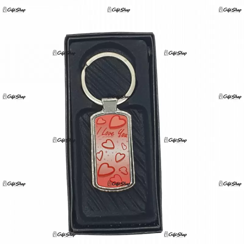 I love you, breloc din metal cu mesaj